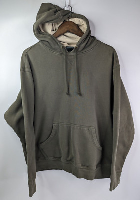 Footlocker Hoodie Men's Large Green Cotton Blank Pullover Boxy Y2K Pullover