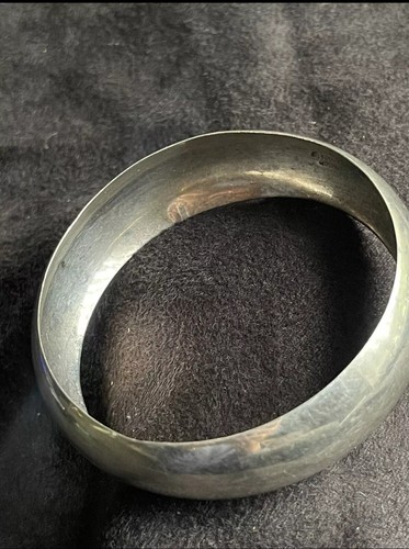 Sterling Silver Bangle 19g Bracelet 9.5” - Picture 2 of 9