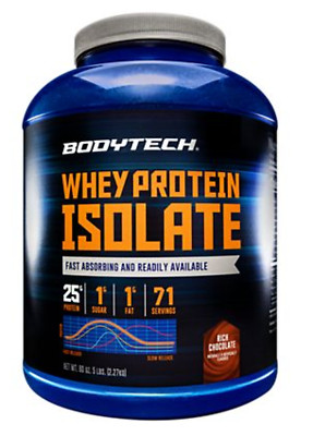 BodyTech Whey Protein Isolat Pulver   Decadent Chocolate (5 Lbs / 71 Portionen)