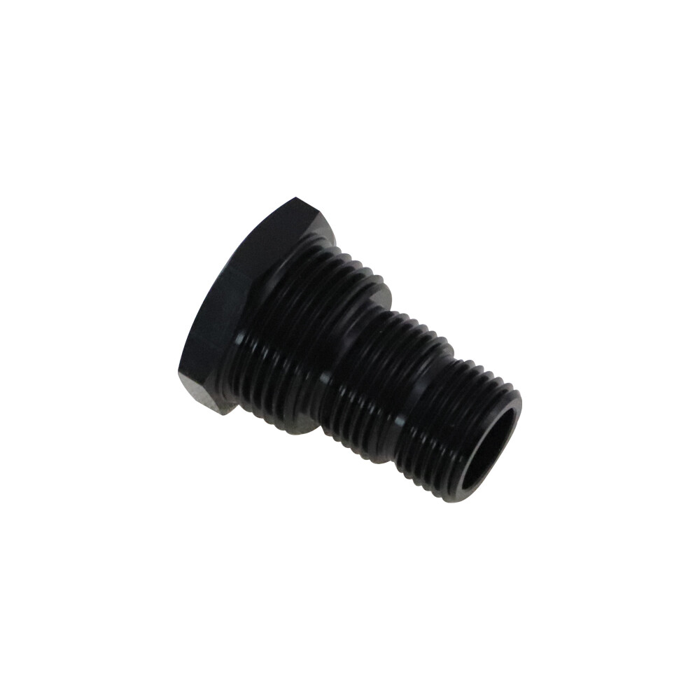 1/2-28 To 3/4-16, 13/16-16, 3/4 NPT Oil Filter Adapter – Black Anodized Aluminum
