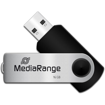 MediaRange Flexi-Drive 16 GB, USB-Stick, schwarz
