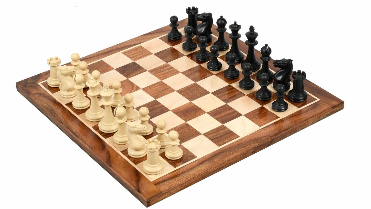 The Study Analysis Plastic Chess Pieces & Wooden Chess Board Combo - 3.1  King