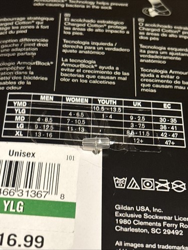 NEW ONE PAIR UNDER ARMOUR UA PERFORMANCE TEAM YOUTH CREW SOCKS LARGE 1-4 - Picture 6 of 7