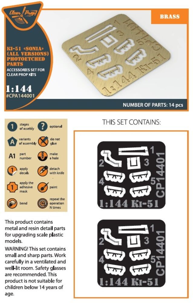 Clear Prop Accessories CPA144001 1:144 Ki-51 Sonia PE Parts Set - Kit