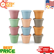 12 Pack Silicone Baby Food Storage Containers 4 oz