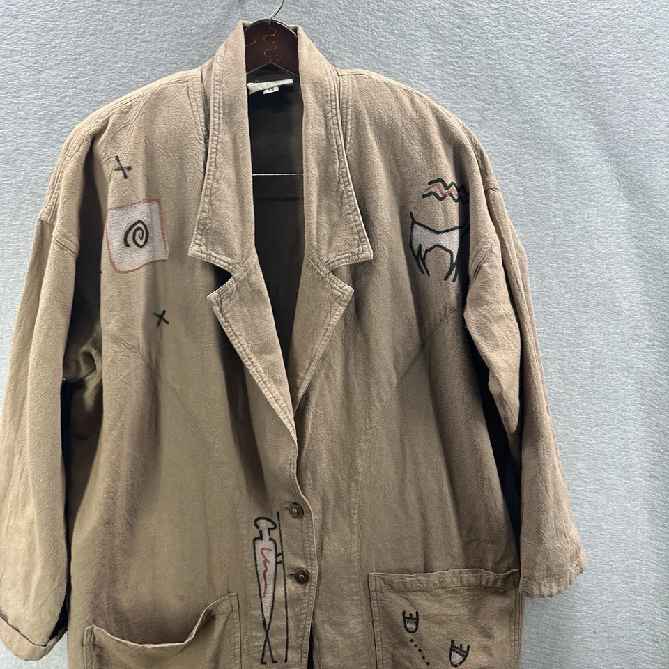 Chaqueta de Colección Algodón EE. UU. Por George Hagopian Lagenlook Para Mujer XS Estilo Nativo Foto 4 de 4