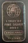 Engelhard Silver Bars 1 troy oz .999 Fine One Bar