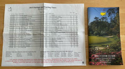 2015 Masters Tournament Spectator Guide+3rd Round Pairings Sheet  Jordan Spieth