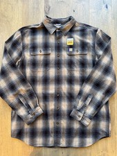NEW Carhartt Original Fit Flannel Shirt Plaid Long Sleeve 104451 Men's Size XLT