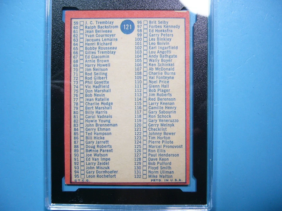 1968/69 TOPPS NHL HOCKEY CARD #111 CHECKLIST KSA 5.5 EX+ UNCHECKED 68/69 TOPPS - Image 4 of 4