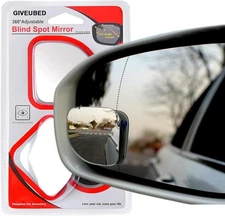 Upgrade HD Glass Wide Angle Blind Spot Mirror, Frameless 360 Fan Shape, black 