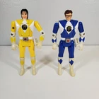 Vintage 1993 Bandai Flip Head Morphin Power Rangers Lot Yellow and Blue Figures