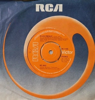 Elvis Presley-My Way/America Vinyl 7'' Single.1977 RCA Victor PB 1165.