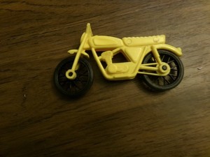 Vintage Yellow Plastic Motorcycle 5" Long by 2 1/2 in. Tall