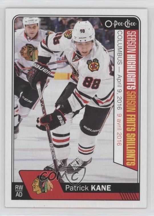2016 O-Pee-Chee Season Highlights Patrick Kane 4/10/16 1st US Scoring Champ t3w