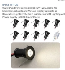 902 Led Mini Downlight DC12V 1WSuitable for bookcasescabinetsand Various Disp...