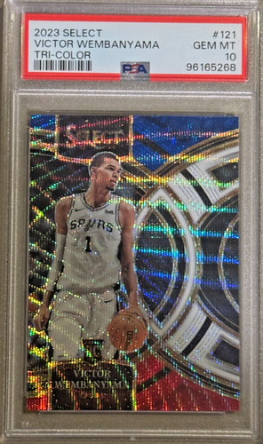 2023-24 Panini Select - TRI-COLOR Victor Wembanyama #121 PSA Graded 10 GEM MT
