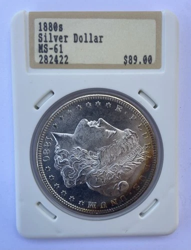 New Listing1880-S MS Morgan Silver Dollar $1 US Mint in Rare Hannes Tulving Holder