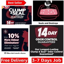 Clump  Seal Platinum Cat Litter, Multi-Cat, 14-Day Odor Control, Rock-Hard C...