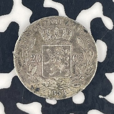 1853 Belgium 20 Centimes Lot#F4517 Silver!