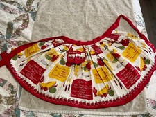 VTG Apple Pie Recipe Red Edge Apron