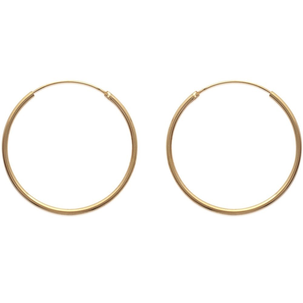Créoles 40 mm en plaqué Or 3 microns pour femme - Boucles d'oreilles anneaux classiques