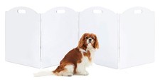 Clear Acrylic Freestanding Dog Gates for The House   Folding 4-Panel Pet Gates
