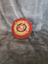 Vintage Metal Santa Claus Coaster Set  Set of 6 in a Tin