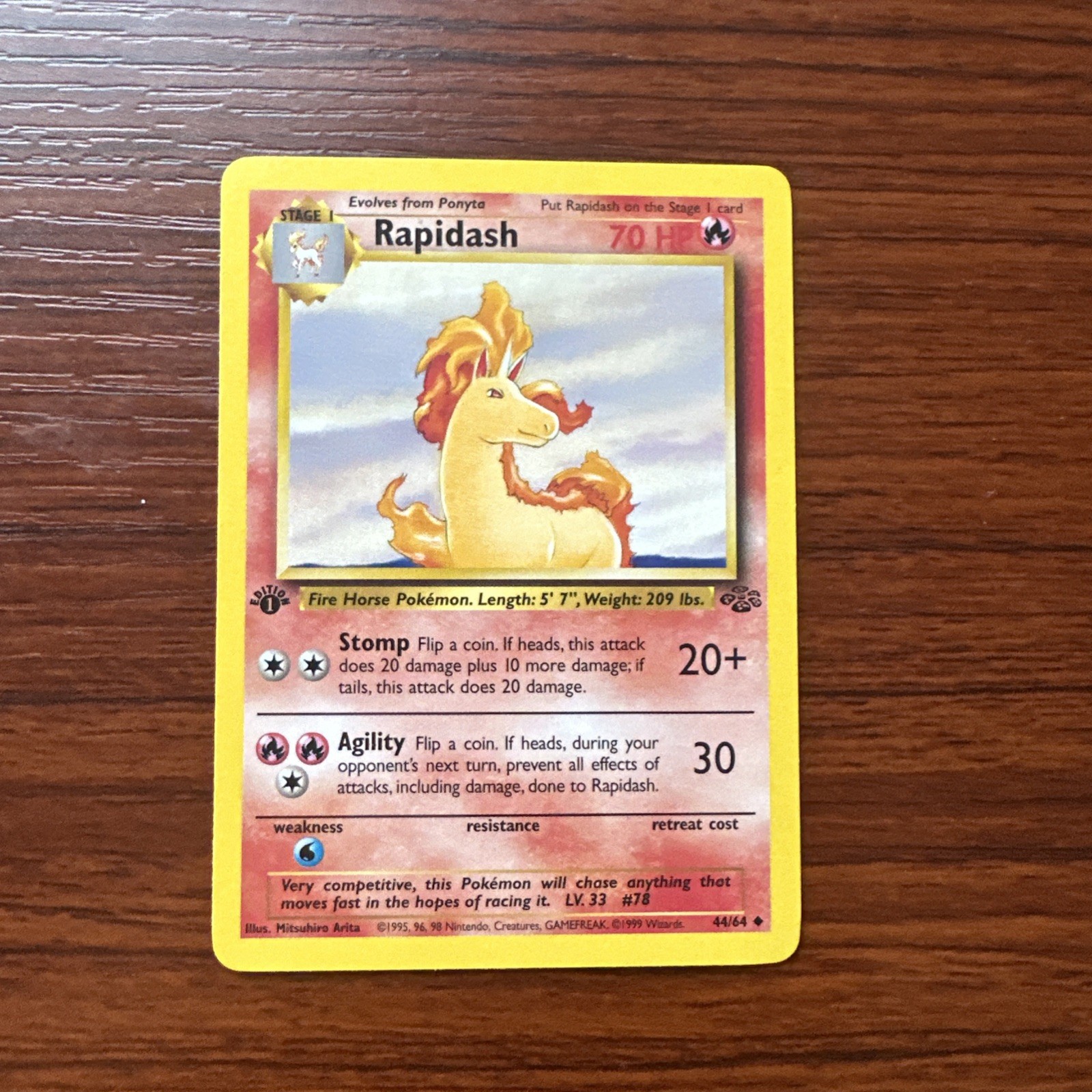 Rapidash 44/64 Jungle 1st Edition Non Holo Uncommon NM/M 