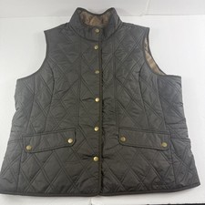 Eddie Bauer Quilted Insulated Vest Women 2XL Dark Brown Lined Snap Front Outdoor