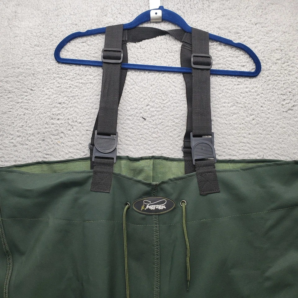 Frogg Toggs Chest Waders Men's Size 10 Green Adjustable Braces Steel Shank Boot - Image 3 of 4