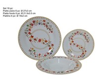 Servizio di Piatti da Tavola in Porcellana Natalizi Natale S Oro 18 Pezzi