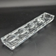 Crystal Glass 5 Candle Holder 11.25" x 2.25" Rectangle Tea-light Centerpiece
