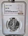1941-S Walking Liberty Half Dollar 50c NGC AU 58