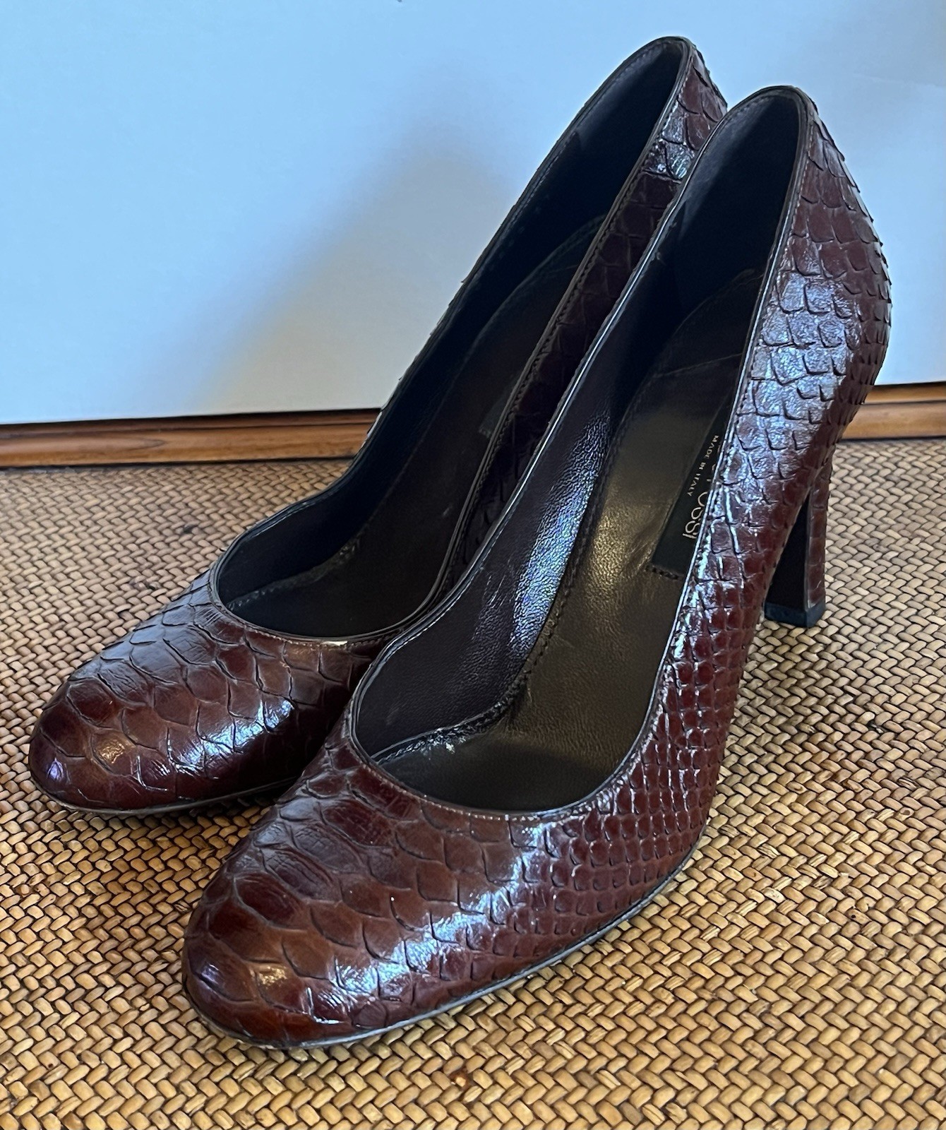 Sergio Rossi Python Heels Brown Snakeskin Leather… - image 3