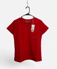 FIGS Catarina One Pocket Scrub Top Pop Red Size XS NWT