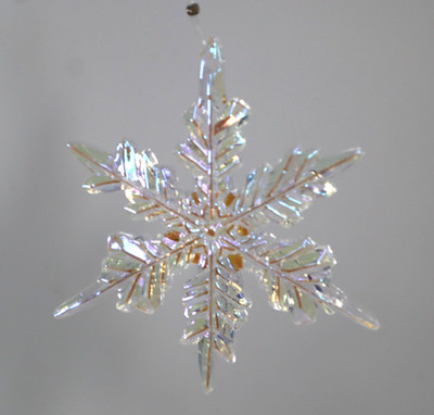 5CED pointy clear Mini snowflake 2.5'' ORNAMENT acrylic Crystal Expressions Ganz