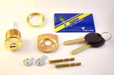 Junior Rim & Mortise Cylinder  2 Keys, High Security, Brass