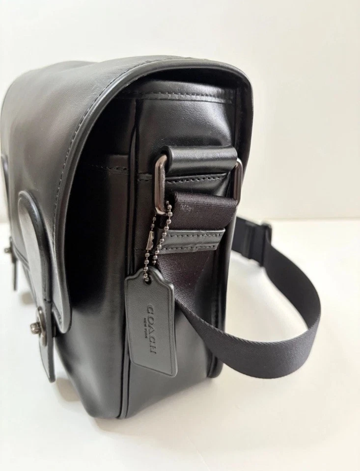 Coach Heritage Map  Crossbody /Shoulder Bag Black Leather - Style No. C2906 EUC - Image 4 of 4