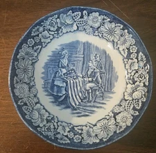 Staffordshire Liberty Blue Betsy Ross 5" Ironstone Dessert / Berry Bowl - EUC