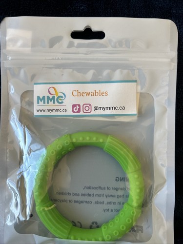 New MMC Silicone Chewable Teether Bracelet Lime Green - Picture 3 of 6