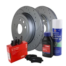 Rear Brake Kit Drilled 330mm Rotors TRW Ceramic Pads For Durango Grand Cherokee