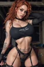 Fantasy Redhead Fit Curvy Girl Model Photo Risque 4x6 Art Print A8388