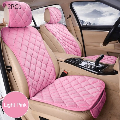 Car Seat Cover Pink Soft Plush Cushion Pad Warm Universal Fit Full Mat Covers - Foto 9 di 12