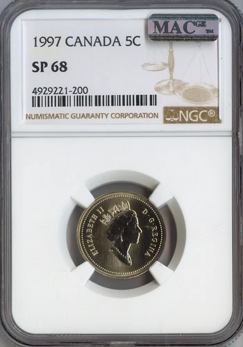 1997 Canada 5 Cents 5C NGC SP68 - Quality Auction