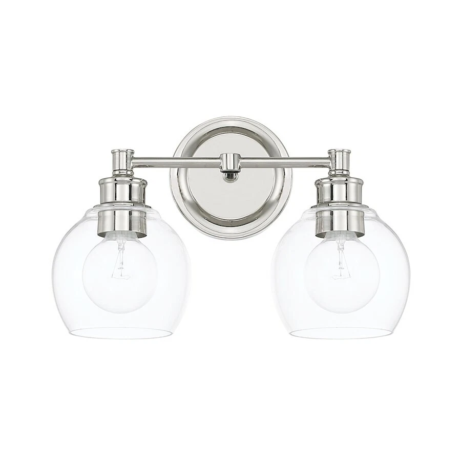Capital Lighting Mid Century 2 Light Vanity Polished Nickel 121121PN 426