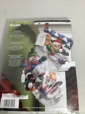 Bucilla 18-Inch Christmas Stocking Felt Applique Kit, 86108 Snow Fun