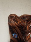 Authentic Hand Carved Maori New Zealand Wooden Face Mask W/ Paua Shell Eyes VNT — photo 3