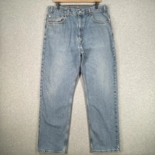 Vintage Levis 505 Jeans Regular Fit Straight Leg 38x30 Medium Wash 90s Denim