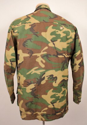 Vtg 60s 70s Vietnam War US Army Highland ERDL Jungle Shirt Sz S